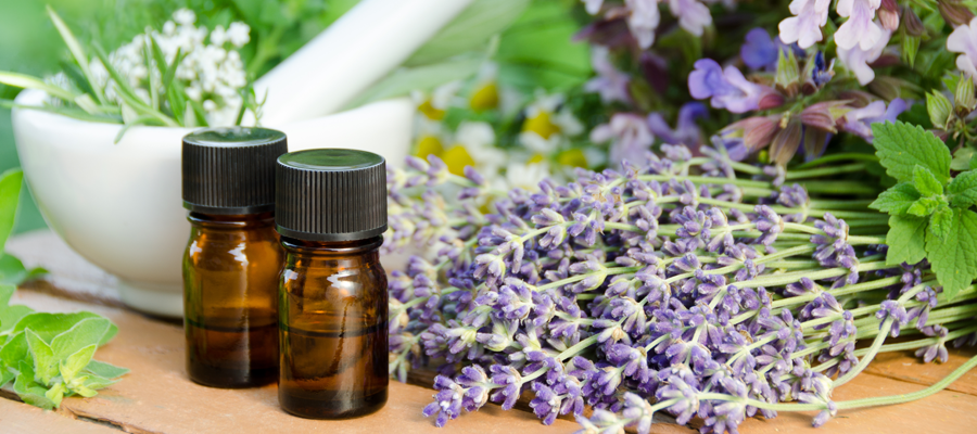 herbal medicine and lavender oils
