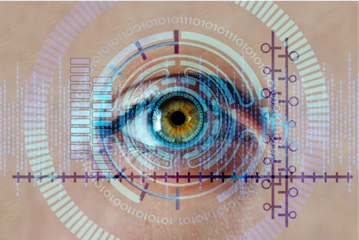 eye with measurements overlaying it