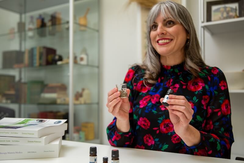 Amanda Lattin with essential oil