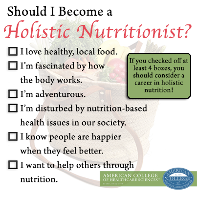 career in holistic nutrition