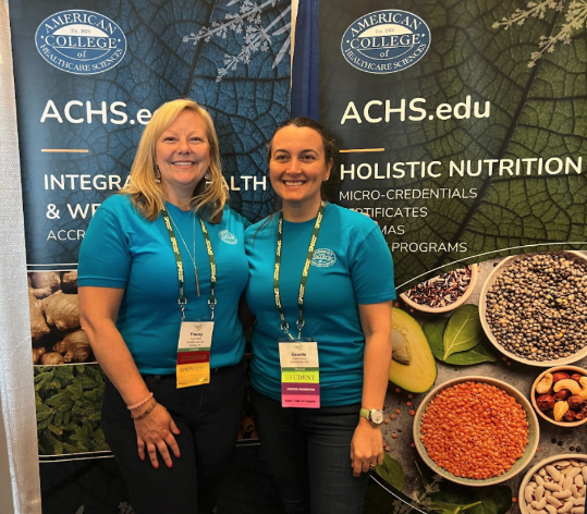 Tracey with Cemile Armas, a student in the ACHS Doctor of Science in Integrative Health program.