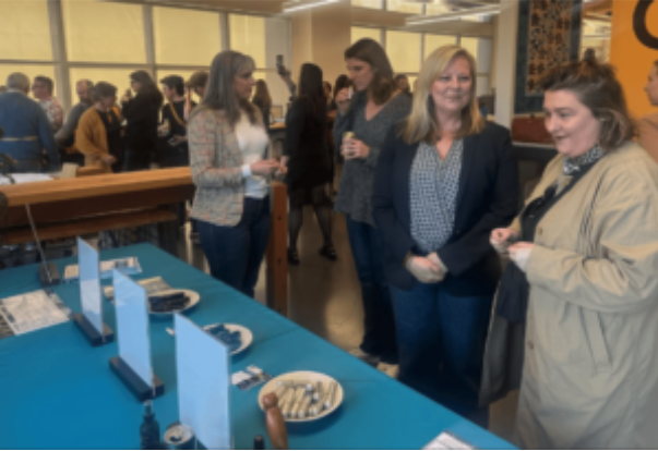 ACHS's Dean of Aromatherapy Amanda Lattin and Tracey Abell share aromatherapy at a Portland showcase for People and Planet First Verified organizations.