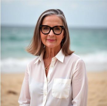 Dorene Petersen on a beach