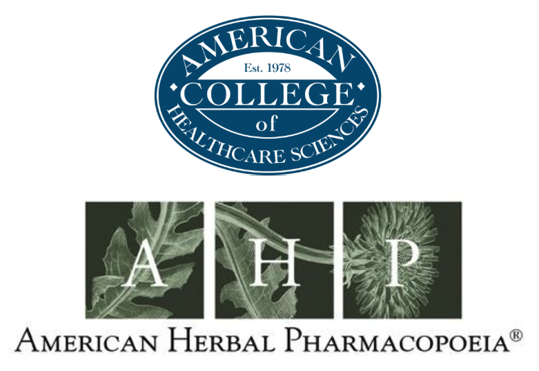 ACHS Logo and American Herbal Pharmacopoeia logo