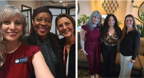 ACHS Dean of Aromatherapy, Amanda Lattin, and Dr. Dana Dragone with ACHS students Noelle Epole Tongue (middle left) and Emiliz Kaplan (middle right).