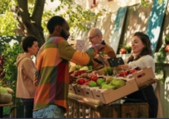 People at a farmer's market