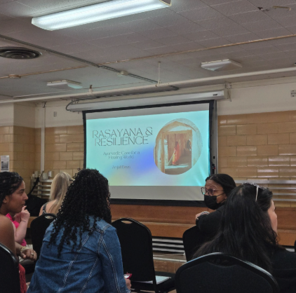 Slide from Anjali Deva's presentation on Ayurvedic Medicine and Rasayana Rejuvenation.