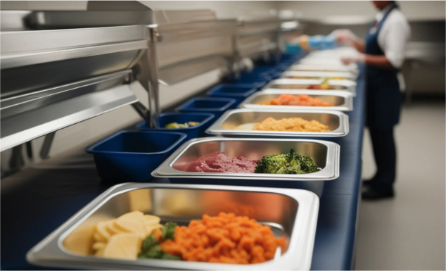 school lunched being prepared