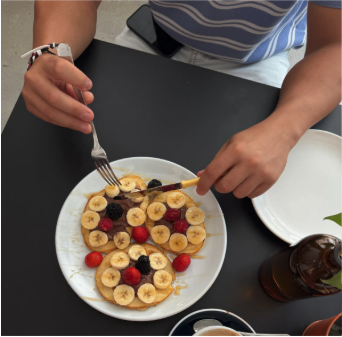 a person eating a nutritious meal