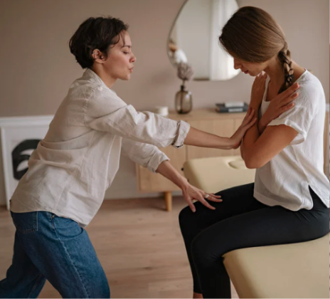 Wellness Coach working with a client