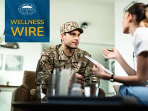 A health professional speaking with a military vet