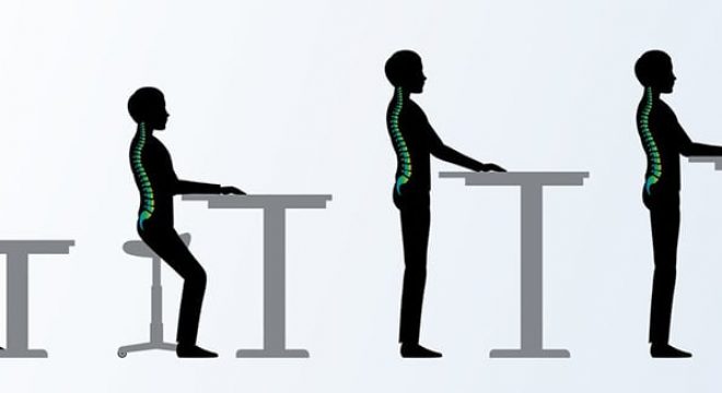 ergonomic. Height adjustable desk or table poses